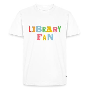 Fan de la bibliothèque - T-shirt Premium bio Homme - blanc - Devant - Nico (187cm)