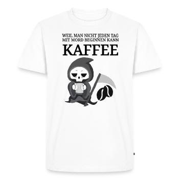 lustiger Kaffee Spruch Kaffeespruch Coffee Tod - T-shirt Premium bio Homme - blanc - Devant - Nico (187cm)
