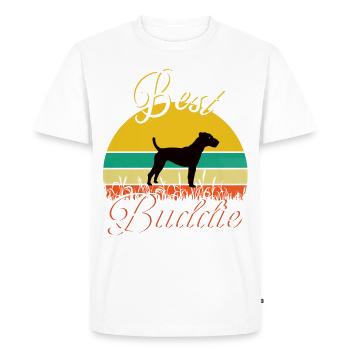 Meilleur Buddie Jack Russel retro - T-shirt Premium bio Homme - blanc - Devant - Nico (187cm)