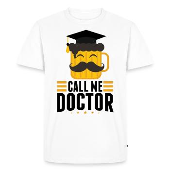 Docteur Doctor Thesis Doctor Robe Doctor - T-shirt Premium bio Homme - blanc - Devant - Nico (187cm)
