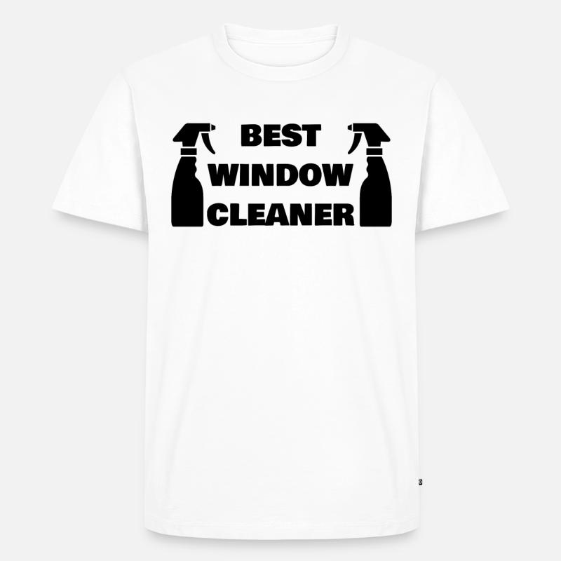 BEST WINDOW CLEANER - Men's Premium Organic T-Shirt - white