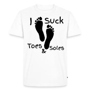 i suck toes &soles - Men's Premium Organic T-Shirt - white - Front - Nico (187cm)