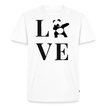 Dabbing Panda Love - T-shirt Premium bio Homme - blanc - Devant - Nico (187cm)