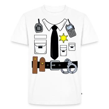 Déguisement d'officier de police - T-shirt Premium bio Homme - blanc - Devant - Nico (187cm)