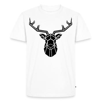 Deer head - Men's Premium Organic T-Shirt - white - Front - Nico (187cm)