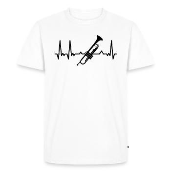 Trompette coeur fréquence coeur passion cadeau - T-shirt Premium bio Homme - blanc - Devant - Nico (187cm)