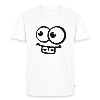 Bretelles visage dents dent braces cadeau - T-shirt Premium bio Homme - blanc - Devant - Nico (187cm)