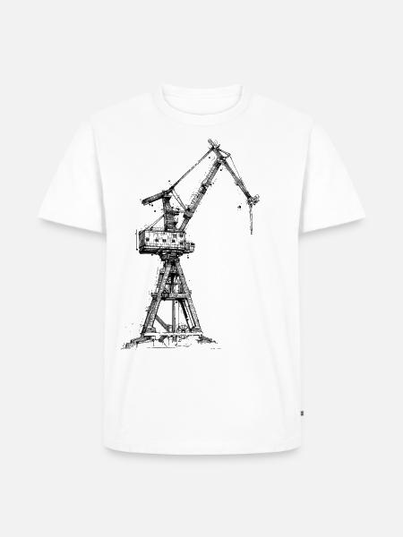 Port crane drawing - Men's Premium Organic T-Shirt - white