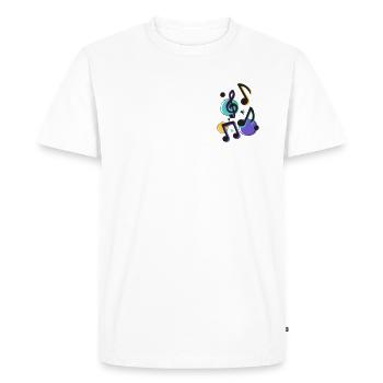 Musical notes and splashes of colour - Men's Premium Organic T-Shirt - white - Front - Nico (187cm)