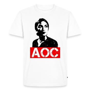 AOC for President 2024 Alexandria Ocasio-Cortez - T-shirt Premium bio Homme - blanc - Devant - Nico (187cm)