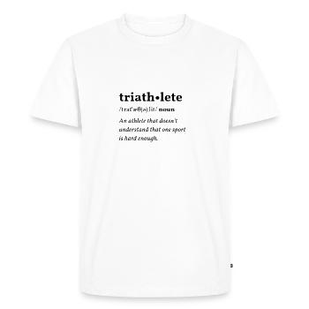 Triathlete (Triathlete * in) Clean Edition - T-shirt Premium bio Homme - blanc - Devant - Nico (187cm)