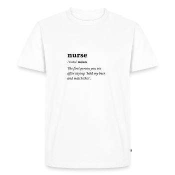 Infirmière (infirmière) Clean Edition - T-shirt Premium bio Homme - blanc - Devant - Nico (187cm)