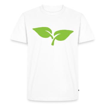Feuilles Jardin Green Leaf Vegan Bio Jardinier Eco - T-shirt Premium bio Homme - blanc - Devant - Nico (187cm)