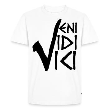 VENI VIDI VICI - I came, saw and won - Men's Premium Organic T-Shirt - white - Front - Nico (187cm)