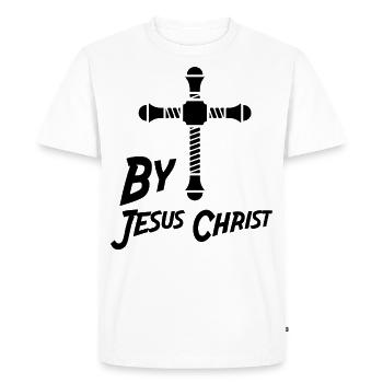 Par Jésus-Christ CROIX Jésus-Christ - T-shirt Premium bio Homme - blanc - Devant - Nico (187cm)