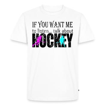 hockey de terrain cool proverbe cadeau joueur entraîneur - T-shirt Premium bio Homme - blanc - Devant - Nico (187cm)