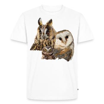 Hiboux - T-shirt Premium bio Homme - blanc - Devant - Nico (187cm)
