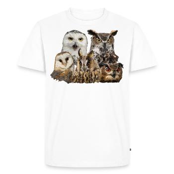 Hiboux - T-shirt Premium bio Homme - blanc - Devant - Nico (187cm)