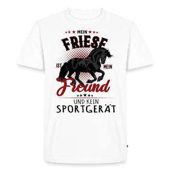 Cheval noir frison cheval disant cadeau - T-shirt Premium bio Homme - blanc - Devant - Nico (187cm)