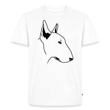 Bull terrier, dog, dog head, comic - Men's Premium Organic T-Shirt - white - Front - Nico (187cm)