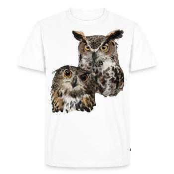 Hiboux - T-shirt Premium bio Homme - blanc - Devant - Nico (187cm)