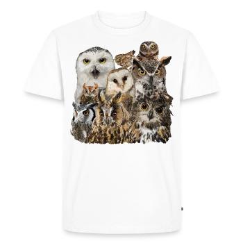 Hiboux - T-shirt Premium bio Homme - blanc - Devant - Nico (187cm)