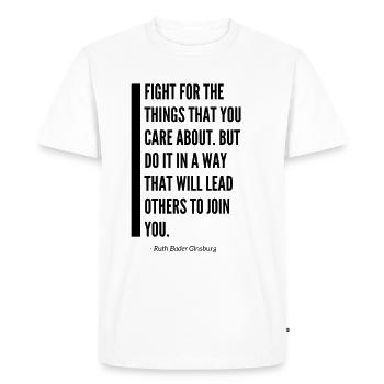 Ruth Bader Ginsburg combat de citation - T-shirt Premium bio Homme - blanc - Devant - Nico (187cm)