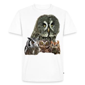 Hiboux - T-shirt Premium bio Homme - blanc - Devant - Nico (187cm)