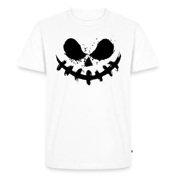 Evil Pumpkin Face. Evil Halloween pumpkin face. - Men's Premium Organic T-Shirt - white - Front - Nico (187cm)