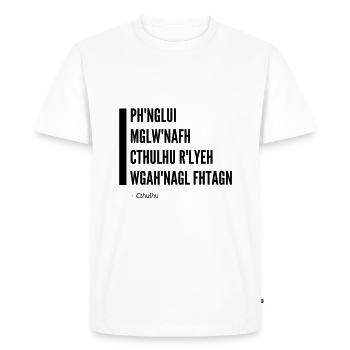 Cthulhu Ruf Lovecraft PH’NGLUI - T-shirt Premium bio Homme - blanc - Devant - Nico (187cm)