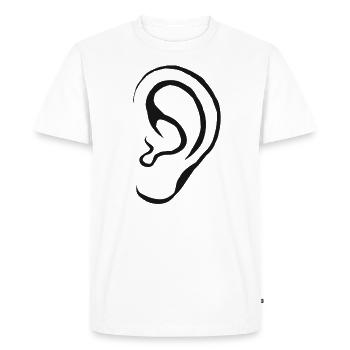 Oreilles Entendre cadeau d’oreilles idées cadeaux - T-shirt Premium bio Homme - blanc - Devant - Nico (187cm)