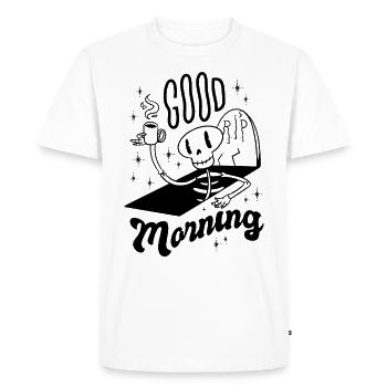 Bon matin meilleur cadeau - T-shirt Premium bio Homme - blanc - Devant - Nico (187cm)