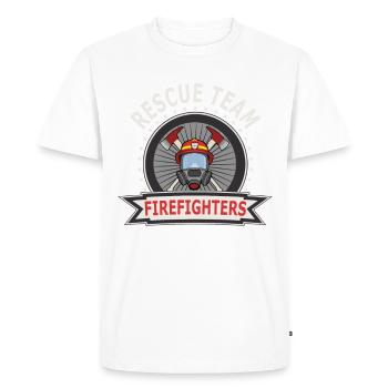 Équipe de sauvetage des pompiers pompiers volontaires - T-shirt Premium bio Homme - blanc - Devant - Nico (187cm)