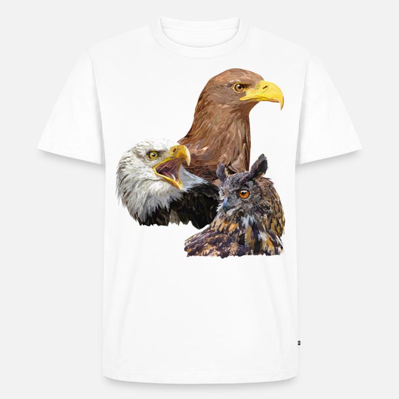 Pigargos und Eule - Männer Premium Bio T-Shirt - Weiß