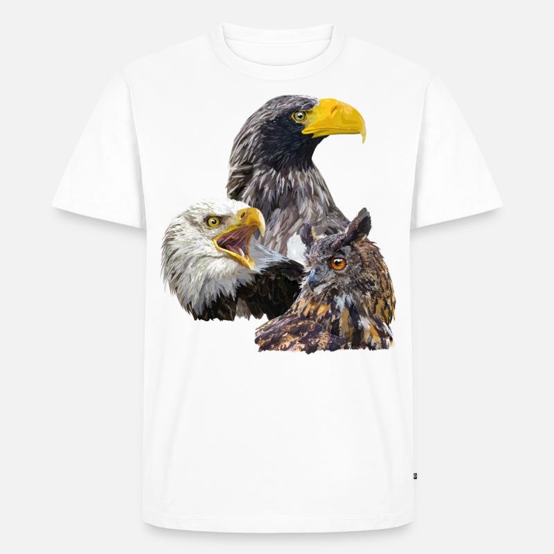 Pigargos und Eule - Männer Premium Bio T-Shirt - Weiß
