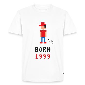 Born 1999 - Men's Premium Organic T-Shirt - white - Front - Nico (187cm)