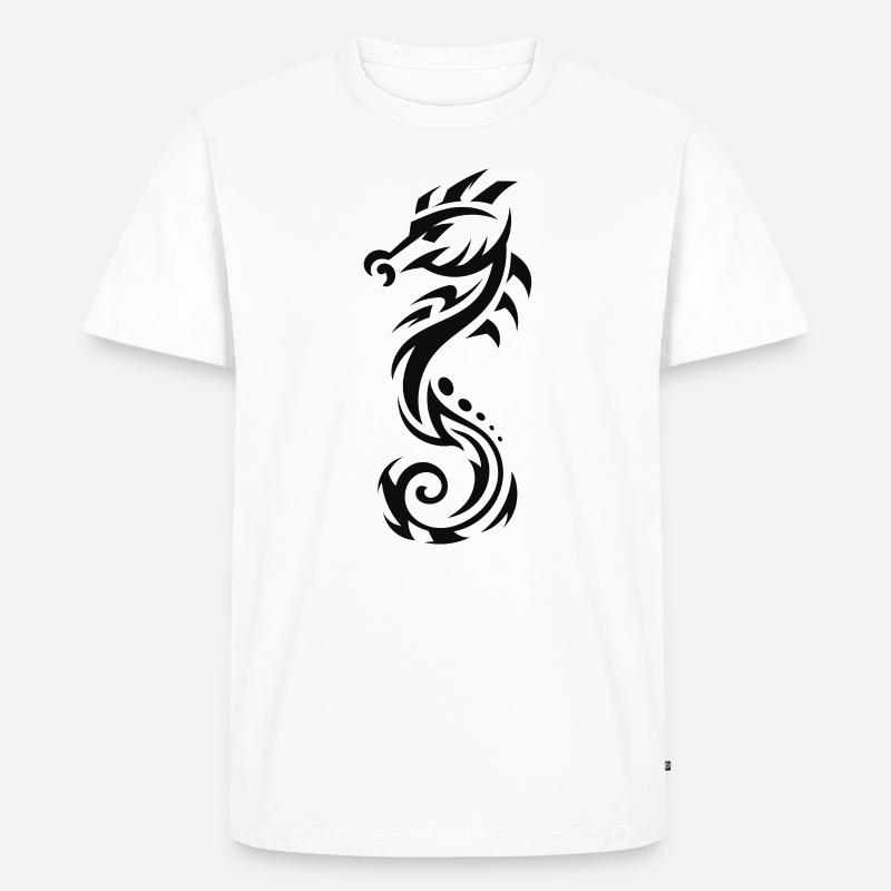Seepferdchen | Tier - Männer Premium Bio T-Shirt - Weiß