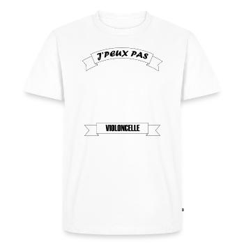 t shirt je peux pas VIOLONCELLE - T-shirt Premium bio Homme - blanc - Devant - Nico (187cm)