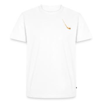 Evo Alphorn Souffleurs de cor des Alpes Evolution Albhorn - T-shirt Premium bio Homme - blanc - Devant - Nico (187cm)