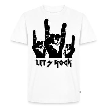 Let's Rock Devil's Greeting French Fries Fork Metalhand & - T-shirt Premium bio Homme - blanc - Devant - Nico (187cm)