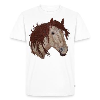 Cheval, tête de cheval, chevaux - T-shirt Premium bio Homme - blanc - Devant - Nico (187cm)