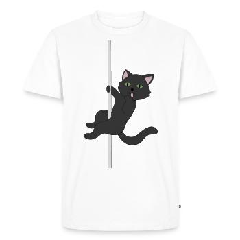 Black cat black cat pole dance meow - Men's Premium Organic T-Shirt - white - Front - Nico (187cm)