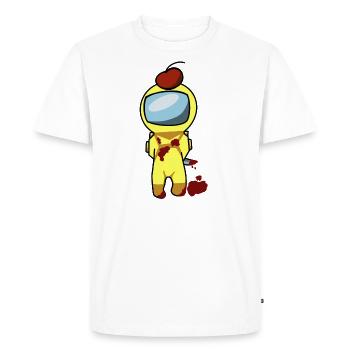 Astronaute avec une cerise sur la tête - T-shirt Premium bio Homme - blanc - Devant - Nico (187cm)