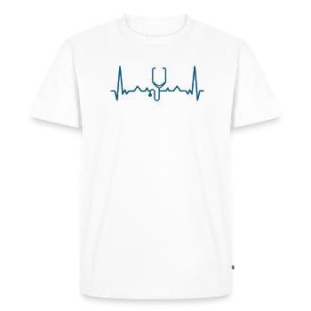 Heartbeat doctor physician - Men's Premium Organic T-Shirt - white - Front - Nico (187cm)