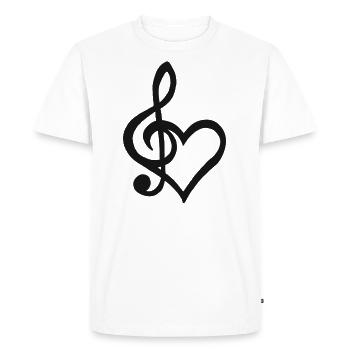 Clef Heart Singer Musique Dance Sing - T-shirt Premium bio Homme - blanc - Devant - Nico (187cm)