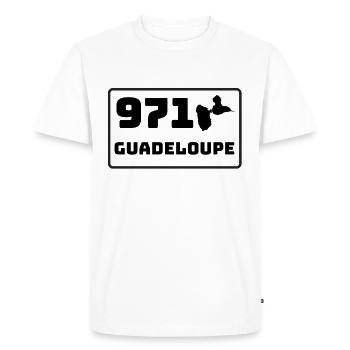 971 Guadeloupe - T-shirt Premium bio Homme - blanc - Devant - Nico (187cm)