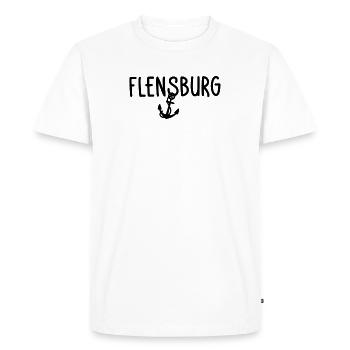 Flensburg - Männer Premium Bio T-Shirt - Weiß - Vorne - Nico (187cm)