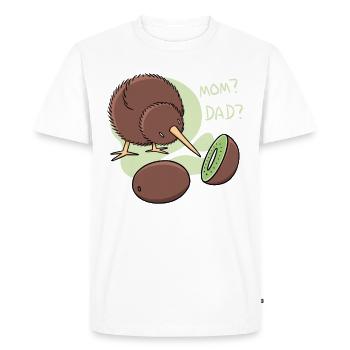 doux bébé Kiwi - T-shirt Premium bio Homme - blanc - Devant - Nico (187cm)