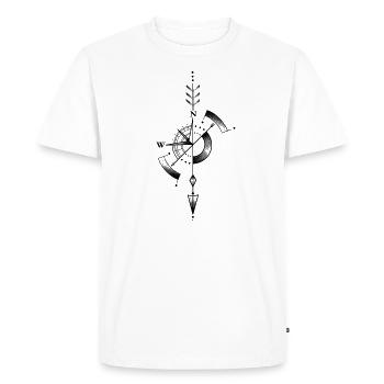 Boussole flèche ink - T-shirt Premium bio Homme - blanc - Devant - Nico (187cm)