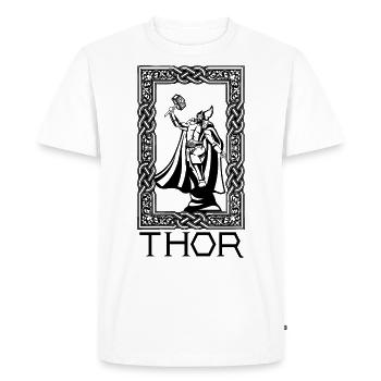 Cosmologie nordique Thor et Mjolnir Viking - T-shirt Premium bio Homme - blanc - Devant - Nico (187cm)